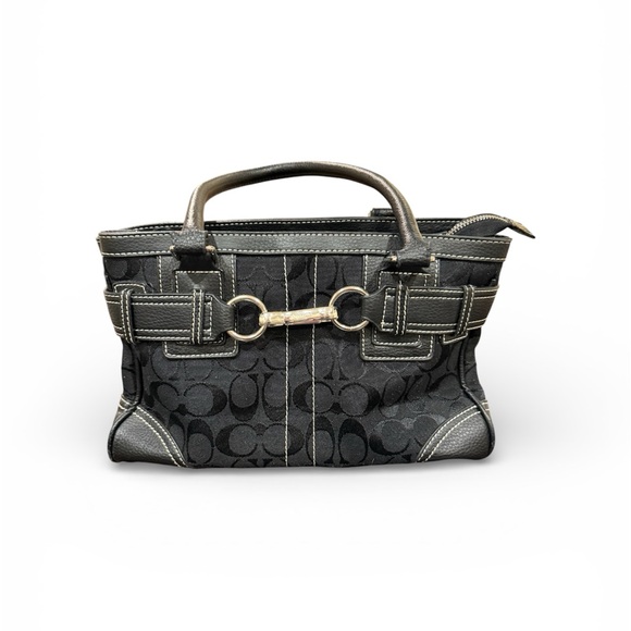 Coach Handbags - Coach Hampton Signature Carryall Black Horsebit F04U-2187
